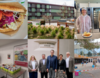 Collage aus sechs Bildern. Links oben: ein Döner, Mitte oben: das neue Wohnheim an der Schwere-Reiter-Straße, rechts oben: die Gewinnerin und ein Koch der Aktion Lieblingsessen, Links unten: ein Kaffeeautomat und eine bunte Sammlung an Tassen, Mitte unten: ein Gruppenbild von der Eröffnung der Wohnanlage Kaulbachstraße, rechts unten: der Kinderparcours beim Tag der offenen Tür in Garching