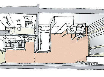 Skizze Einzelapartment